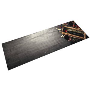 vidaXL Alfombra de cocina lavable terciopelo botella de vino 45x150 cm