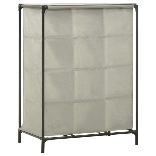 vidaXL Zapatero de tela no tejida y acero gris 55x36x76 cm