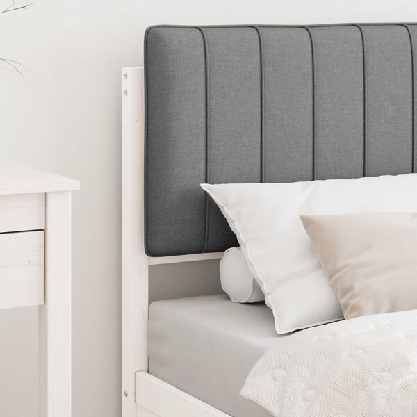 vidaXL Estructura de Cama con Cabecera Tapizada Gris Claro 80 x 200 cm