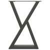 vidaXL Patas para mesa de comedor (2 unidades), antracita, 50 x (72-73,3) cm, acero