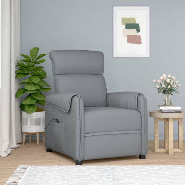 vidaXL Sill&oacute;n elevable tela gris claro