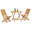 vidaXL Conjunto de Bistro Plegable 3 pcs Marrón
