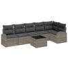 vidaXL Conjunto de sof&aacute; de jard&iacute;n con coj&iacute;n 7 pcs Gris Polirat&aacute;n
