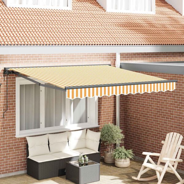 vidaXL Toldo Retr&aacute;ctil Amarillo y 300 x 250 cm Aluminio y Tela