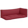 vidaXL Cojines para palets 3 unidades tela rojo tinto