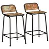 vidaXL Taburetes de barra 2 uds 46x35,5x80 madera maciza reciclada