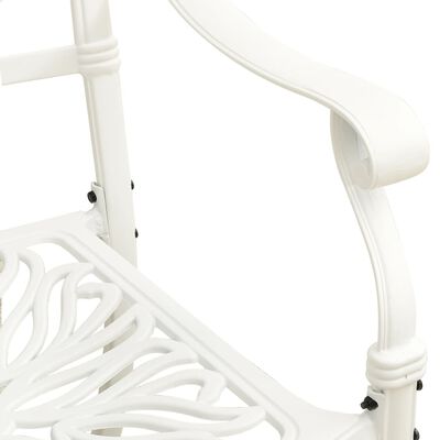 vidaXL Mesa y sillas de bistró 3 piezas aluminio fundido blanco