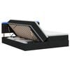 vidaXL Cama de almacenamiento LED con colch&oacute;n Negro 180 x 200 cm Tela
