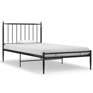 vidaXL Estructura de cama sin colchón metal negro 90x200 cm
