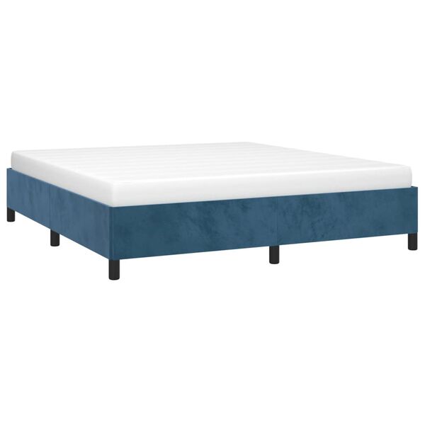 vidaXL Estructura de cama sin colchón terciopelo azul oscuro 160x200cm