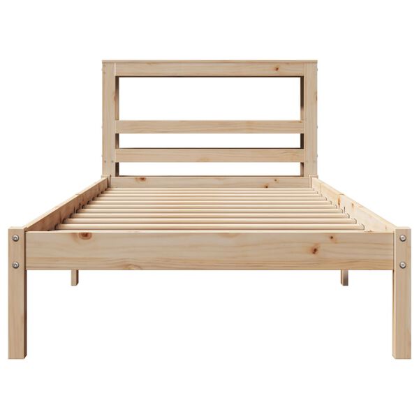 vidaXL Estructura de cama sin colch&oacute;n madera maciza de pino 90x200 cm