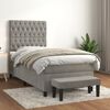 vidaXL Cama box spring con colch&oacute;n terciopelo gris claro 90x190 cm