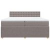 vidaXL Cama box spring con colch&oacute;n tela gris taupe 200x200 cm