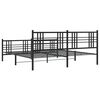 vidaXL Estructura cama sin colch&oacute;n con estribo metal negro 180x200 cm