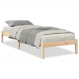 vidaXL Cama extralarga sin colch&oacute;n madera maciza de pino 100x210 cm