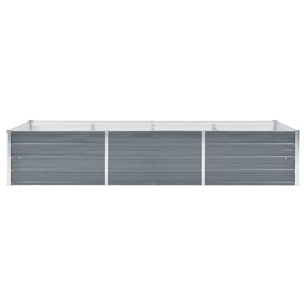 vidaXL Arriate de jardín de acero galvanizado gris 240x80x45 cm