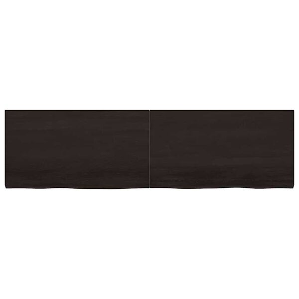 vidaXL Tablero mesa madera roble tratada marrón oscuro 220x60x(2-4) cm
