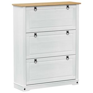 vidaXL Armario Zapatero Corona 99 x 32 x 122 cm Madera de pino macizo