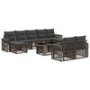 vidaXL Conjunto de sof&aacute;s de jard&iacute;n 10 uds. Gris y Gris Oscuro