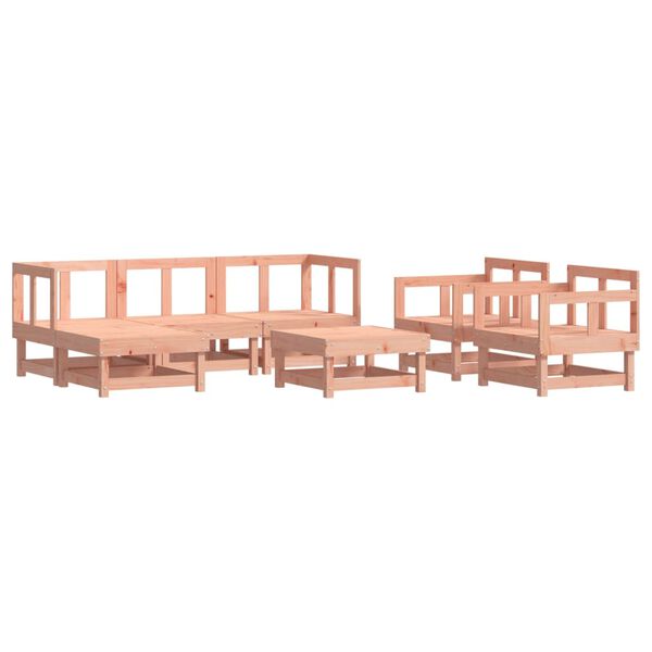 vidaXL Juego de muebles de jardín 7 pzas madera maciza abeto Douglas