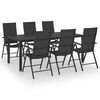 vidaXL Juego de comedor para jard&iacute;n 7 piezas negro