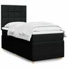 vidaXL Cama box spring con colch&oacute;n tela negro 90x190 cm