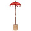 vidaXL Paraguas balin&eacute;s con base Rojo 95 x 95 x 260 cm Algod&oacute;n