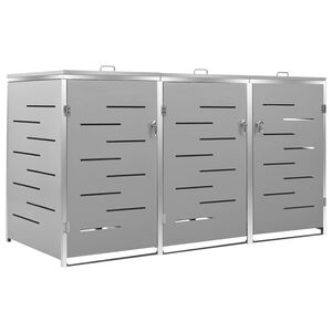 vidaXL Cobertizo para tres contenedores basura acero 207x77,5x115 cm