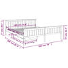 vidaXL Estructura de cama 2 cajones madera pino gris oscuro 180x200 cm