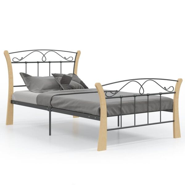 vidaXL Estructura de cama sin colchón metal negro 100x200 cm