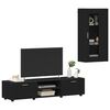 vidaXL Conjunto de mueble de TV FLORIN Negro Madera de ingenier&iacute;a