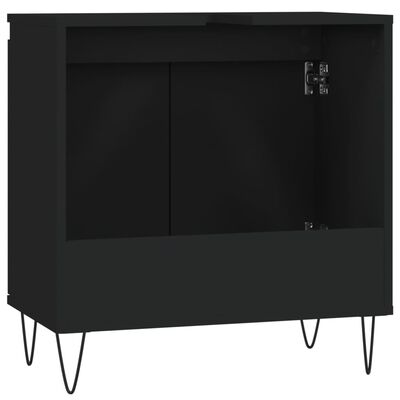 vidaXL Armario de baño madera de ingeniería negro 58x33x60 cm