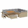 vidaXL Conjunto de sof&aacute;s de jard&iacute;n 12 uds. Beige rat&aacute;n sint&eacute;tico