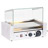 vidaXL M&aacute;quina de perritos calientes 7 rodillos tapa de vidrio 1400 W