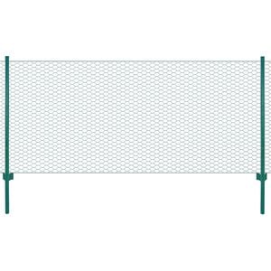 vidaXL Valla de malla de alambre con postes de acero 25x1 m verde