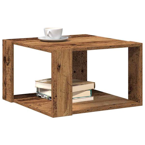 vidaXL Mesa de Caf&eacute; Madera envejecida 51,5 x 51,5 x 30 cm