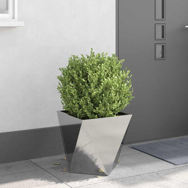 vidaXL Jardinera Plateado 40 x 40 x 40 cm Acero inoxidable