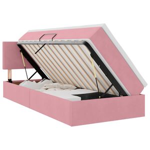 vidaXL Cama con almacenamiento con colch&oacute;n Rosa 90 x 190 cm Terciopelo