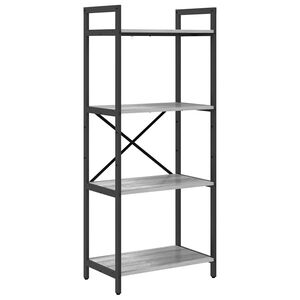vidaXL Estante de libros 4 niveles 56 x 34 x 133,5 cm Gris Sonoma