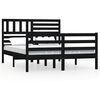 vidaXL Estructura de cama doble de madera maciza negro 135x190 cm