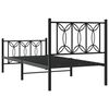 vidaXL Estructura cama sin colch&oacute;n con estribo metal negro 90x200 cm