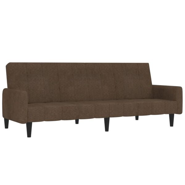 vidaXL Sof&aacute; cama de 2 plazas tela microfibra marr&oacute;n