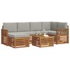 vidaXL Conjunto de Sof&aacute; Seccional con coj&iacute;n 7 pcs Gris Natural y Claro