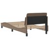 vidaXL Estructura de cama Dover cuero sint&eacute;tico capuchino 90x190 cm