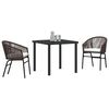 vidaXL Conjunto de Comedor de Jard&iacute;n 3 pcs Marr&oacute;n