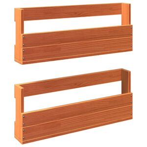 vidaXL Estantes zapatos pared 2 uds madera pino marr&oacute;n 59x8,5x23,5 cm