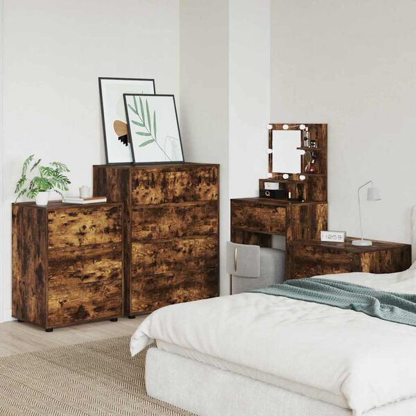 vidaXL Armarios de Almacenamiento 2 pcs Roble ahumado 80 x 48 x 105 cm