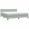vidaXL Cama box spring con colch&oacute;n terciopelo gris claro 180x210 cm
