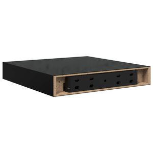 vidaXL Estante flotante de pared negro brillante MDF 23x23,5x3,8 cm