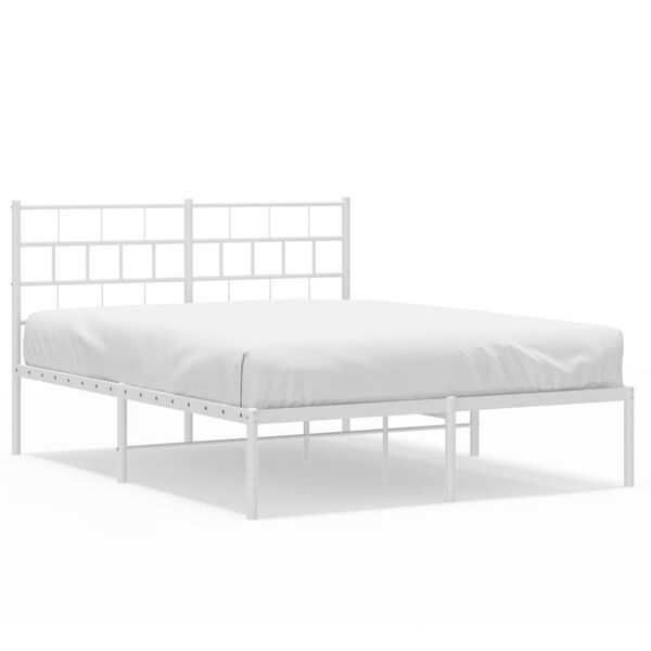 vidaXL Estructura cama sin colch&oacute;n con cabecero metal blanco 120x200cm